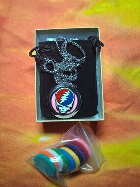 Grateful Dead Steal Your Face Stainless Steel Essential Oil Pendant